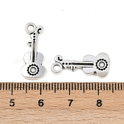 合金のチベット風チャーム  ギター  アンティークシルバー  21x9x2mm  穴：2mm  約961個/1000g&nbsp;TIBE-B003-21AS