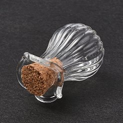 ミニチュアガラスびん  コルク栓付き  空の願いのボトル  ドールハウスアクセサリー用  ジュエリー作り  透明  23.5x16mm  内径：6.5mm&nbsp;GLAA-H020-01B