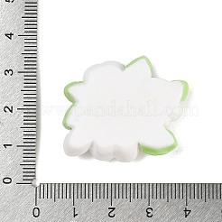 オペーク樹脂カボション  花  ホワイト  28.5x34.5x8.5mm&nbsp;CRES-D283-01G-01