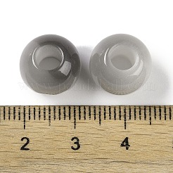 レジンヨーロピアンビーズ  大穴ビーズ  模造キャットアイ  ラウンド  ブラック  12x11.5mm  穴：4.8mm&nbsp;RESI-F055-02F