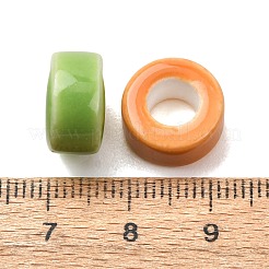 手作り陶器ヨーロピアンビーズ  大穴ビーズ  コラム  ミックスカラー  12x6.5~7mm  穴：5.5~6mm&nbsp;PR-K001-01
