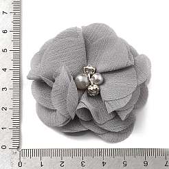 手作りファブリック服飾材料パーツ  シフォン生地の花  ライトグレー  55mm&nbsp;WOVE-Q080-01F