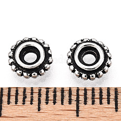 925スターリングシルバービーズ  粒状ビーズ  ロンデル  アンティークシルバー  6x2mm  穴：1.6mm&nbsp;STER-T007-66AS
