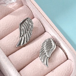 304ステンレススチール製ウィングクリップオンイヤリング  磁気 303 ステンレススチール トレイ 非ピアス イヤリング 女性用  ステンレス鋼色  19.5x9mm&nbsp;EJEW-B116-04P