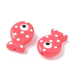 焼き絵の具、ガラス、エナメル、ビーズ  魚  ライトコーラル  19.5x12.5x6~6.5mm  穴：1.2~1.4mm&nbsp;LAMP-D303-04D
