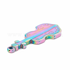 イオンプレーティング（IP）304ステンレスペンダント  ギター  虹色  30x12x2mm  穴：1.6mm&nbsp;STAS-C049-35M