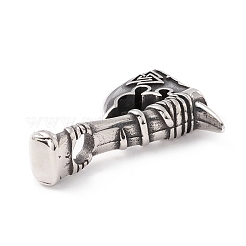 チベット風 304 ステンレススチールペンダント  斧  アンティークシルバー  42x31x13mm  穴：7mm&nbsp;STAS-P305-16AS
