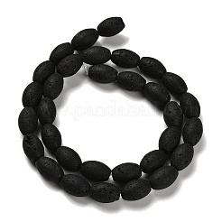 天然溶岩岩ビーズ連売り  ライス  12.5x8.5mm  穴：0.8mm  約32個/連  15.87~16.02''（40.3~40.7センチメートル）&nbsp;G-G175-C15-01
