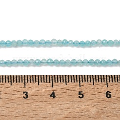 天然石アマゾナイトビーズ連売り  ラウンド  多面カット  2~2.5mm  穴：0.5mm  約83~90個/連  7.68''（19.5センチメートル）&nbsp;G-B168-A13-2mm