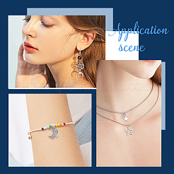 96個16スタイルチベットスタイルアロイペンダント  スターとムーン  アンティークシルバー  11~25x7~25x1~4mm  6個/スタイル&nbsp;FIND-SC0003-40