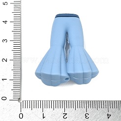 シリコーン焦点ビーズ  ライトスカイブルー  フレアジーンズ  33.5x29x13mm  穴：3mm&nbsp;SL-CBAE849-01D