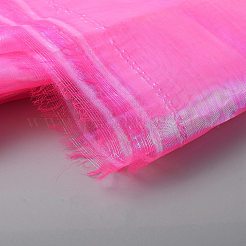 レーザーポリエステル生地  ステージショーの装飾用  濃いピンク  1500x0.1mm&nbsp;DIY-WH0308-273C