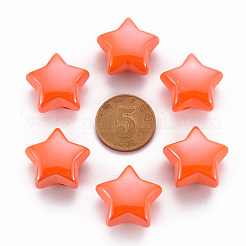 不透明なアクリルビーズ  パールカラーの  スター  レッドオレンジ  20.5x21x12.5mm  穴：3.5mm&nbsp;LS-MACR-S372-02B-84