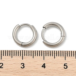 変色しにくい202ステンレススチール製フープピアス  低刺激性のイヤリング  316サージカルステンレスピン付き  ステンレス鋼色  12ゲージ  12~13x2mm  ピン：1mm  内径：8mm&nbsp;EJEW-F111A-13mm-P