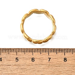 304ステンレススチール指輪  イオンプレーティング（ip）  18KGP本金メッキ  6mm  usサイズ8 1/4(18.3mm)&nbsp;RJEW-C125-01G