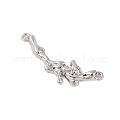 合金クリスタルラインストーンブランチリンクコネクタチャーム  プラチナ  32x10x4mm  穴：1.2mm&nbsp;FIND-Z053-06P