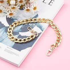 Ccbプラスチックツイストチェーンバッグハンドル  合金スプリングゲートリングとスイベルクラスプ付き  バッグストラップ用交換アクセサリー用  ゴールドカラー  440mm&nbsp;PL-CJ64FF-G