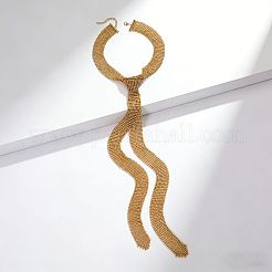 合金製フルクリスタルラインストーンメッシュタッセルネックレス（女性用）  ゴールドカラー  16.54インチ（42cm）&nbsp;WG87624-01