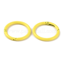 スプレー塗装された合金スプリングゲートリング  丸いリング  きいろ  6ゲージ  39.5x4mm  内径：31mm&nbsp;FIND-WH0120-89B-01