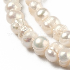 天然養殖淡水パールビーズ連売り  ポテト  ビスク  3.5~4.5x4.5~6.5mm  穴：0.5mm  約86個/連  13.78インチ（35cm）&nbsp;PEAR-L033-01