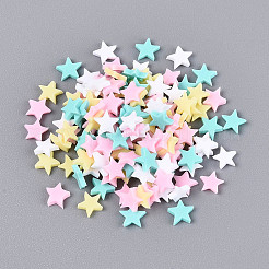 手作り樹脂クレイカボション  スター  フラットバック  ミックスカラー  4~5x5x1mm  約35714個/500g&nbsp;CLAY-Q253-03