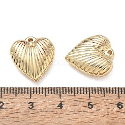 304ステンレスペンダント  ストライプチャーム付きハート  長持ちメッキ  ゴールドカラー  17x16x6mm  穴：1.4mm&nbsp;SA-CBA3037-20G-08