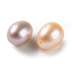 天然な培養された淡水パールビーズ  片穴  ライス  グレード5 A  砂茶色  7~9x6~7.5mm  穴：0.8mm&nbsp;PEAR-E020-06