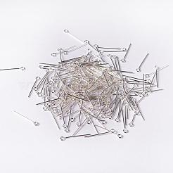シルバーカラーメッキ真鍮アイピンジュエリー  カドミウムフリー＆鉛フリー  20x0.7mm  穴：2mm&nbsp;X-EPC2.0cm-S