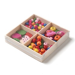 子供の日をテーマにしたメープルウッドのジュエリーセット DIY 作成キット  ミックスカラー  ビートル  19x14x6.5mm  穴：2mm&nbsp;WOOD-C006-03A