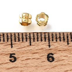 真鍮ビーズ  溝付きバレル  ラックめっき  長持ちメッキ  ゴールドカラー  3x3.3x3.3mm  穴：2mm&nbsp;KK-CBA0DF0-17G