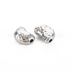 めっき合金ビーズラック  カドミウムフリー＆ニッケルフリー＆鉛フリー  豆  プラチナ  12.5x18x8.5mm  穴：3mm&nbsp;PALLOY-S125-112P