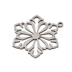 クリスマス 201 ステンレス ペンダント  スノーフレーク  28x22x1mm  穴：1.6mm&nbsp;STAS-C156-01B-P