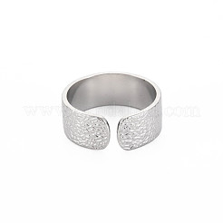 変色しない 304 ステンレススチール フラット ワードラブ オープンカフリング 女性用  ステンレス鋼色  usサイズ9 1/4(19.1mm)&nbsp;RJEW-S405-205P