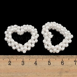 ABSプラスチックペンダント  ハート  ホワイト  24x26x8mm  穴：0.5mm&nbsp;FIND-Q110-01