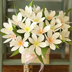 不織布素材パッケージ1セット  花  ホワイト  321x175x0.6mm  穴：4.5mm&nbsp;DIY-SC0032-33A