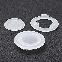 プラスチックカバー  フラットラウンド  ホワイト  65x14mm&nbsp;LS-FIND-WH0063-87