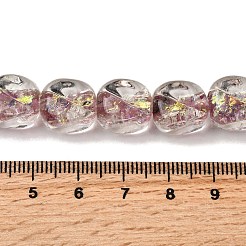 手作りのホイルランプワークビーズ連売り  ナゲット  インディアンレッド  12~12.5x10~11x10~11mm  穴：1.5mm  約30個/連  14.37インチ（36.5cm）&nbsp;FOIL-C002-01I