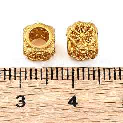 真鍮製スペーサービーズ  長持ちメッキ  キューブ  ゴールドカラー  6x6x6mm  穴：3.7mm&nbsp;KK-Z089-13G