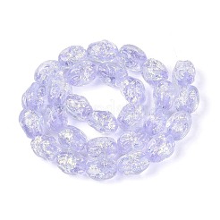 手作りの箔ガラスビーズ連売り  ナゲット  ライラック  13~14.5x9.5~11x9.5~11mm  穴：1~1.4mm  約28個/連  14.17~14.76インチ（36~37.5cm）&nbsp;FOIL-N033-02D