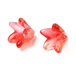 ガラスビーズ  ユリの花  ミックスカラー  12x12.5x10mm  穴：1.5mm&nbsp;X-GLAA-Q095-02