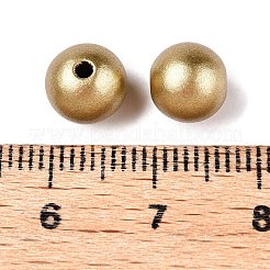 マットタイプスプレープリントアクリルビーズ  ラウンド  ゴールド  8x7.5mm  穴：1.8mm  約1840個/500g&nbsp;ACRP-S669-8mm-02-1