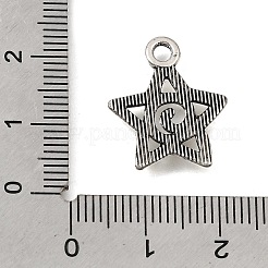 合金のチベット風チャーム  螺旋状の星のチャーム  アンティークシルバー  20x16.5x1.5mm  穴：2.2mm&nbsp;LS-AL-CBA991B-01AS