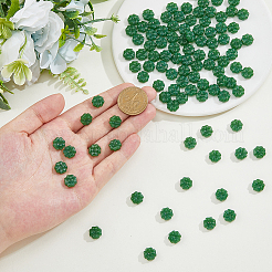 100個スプレー塗装ガラスビーズ  イミテーション翡翠  クローバー  シーグリーン  10x10x5mm  穴：1mm&nbsp;GLAA-DC0001-50