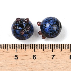 手作りランプワークビーズ  フルーツ  ブルーベリー  12~12.5x12~13.5mm  穴：2mm&nbsp;LAMP-L083-02A