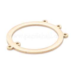 イオンプレーティング（IP）304ステンレス鋼シャンデリア部品リンク  艶出し  リング  ゴールドカラー  33x28x1mm  穴：1.4mm&nbsp;X-STAS-P245-41I-G
