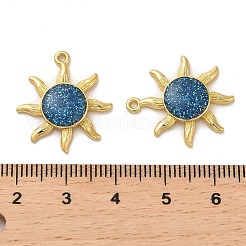 真鍮チャーム  エナメル  18KGP本金メッキ  キラキラ太陽のチャーム  ミックスカラー  22x20x4mm  穴：1.2mm&nbsp;KK-C037-11G