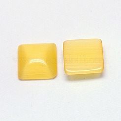 キャッツアイカボション  正方形  ゴールド  10x10x2.5mm&nbsp;CE-J006-10x10mm-21