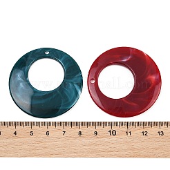 模造翡翠樹脂ペンダント  リングチャーム  ミックスカラー  47x4.5mm  穴：3mm&nbsp;RE-CBA476D-01B