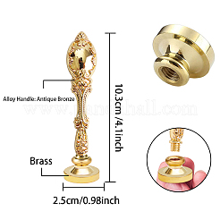 真鍮ワックスシーリングスタンプ  合金ハンドル付き  DIYスクラップブッキング用  ゴールドカラー  スタンプ：25x14mm  ハンドル：91.5x22.5x13.5mm&nbsp;AJEW-CP0003-617-A
