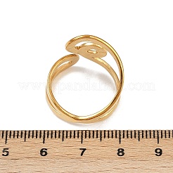 女性用304ステンレススチールカフオープンリング  ゴールドカラー  20mm  内径：18mm&nbsp;RJEW-H255-01G-02